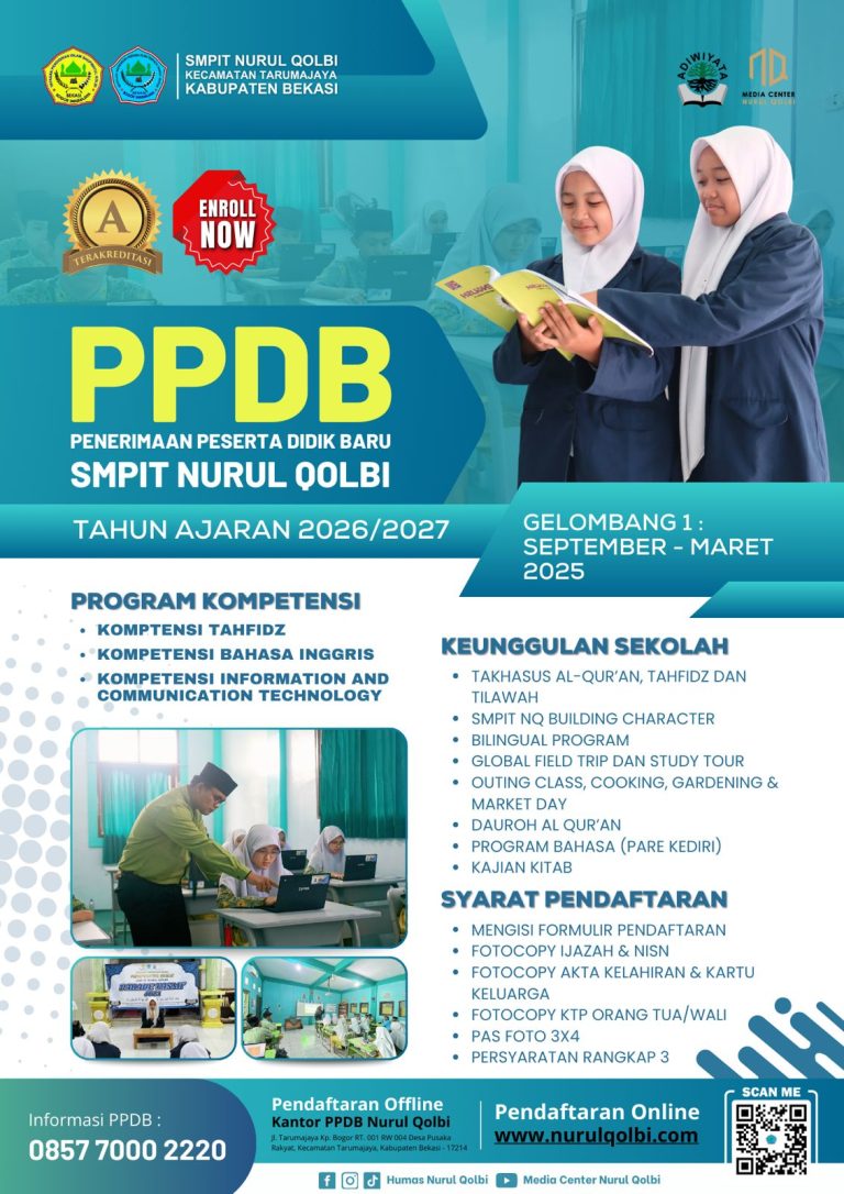 ✨ Penerimaan Peserta Didik Baru SMPIT Nurul Qolbi Tahun Pelajaran 2026/2027 ✨